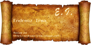 Endresz Irma névjegykártya